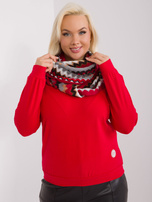 Hurtownia Czerwony damski komin we wzory 