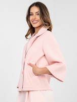 Pastelowy różowy przejściowy płaszcz z piankowego materiału