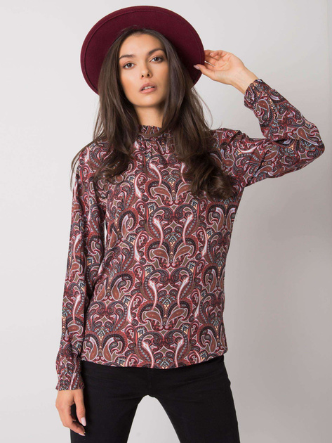 Ciemnobrązowa bluzka z printami Hadiya FRESH MADE