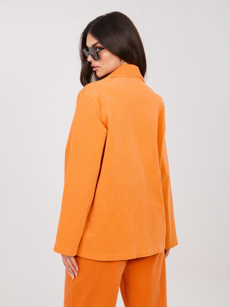Pomarańczowa sztruksowa marynarka o kroju oversize RUE PARIS