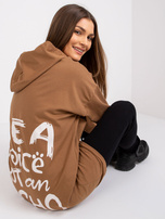 Camelowa bluza damska z nadrukiem na plecach Sophie 