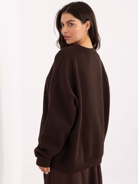 Ciemnobrązowa bluza z okrągłym dekoltem RUE PARIS