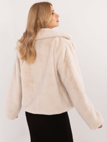 Hurt Jasnobeżowa kurtka przejściowa ze sztucznego futra