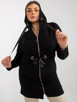Hurt Czarna długa rozpinana bluza plus size ze ściągaczem 