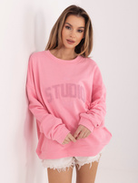 Pastelowa różowa dresowa bluza z bawełny 