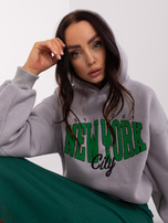 Hurtownia Szara bluza z kapturem z bawełny