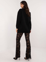 Hurtownia Czarna bluza z nadrukiem o kroju oversize