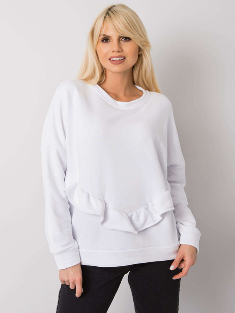 Biała bluza z falbaną Frose RUE PARIS