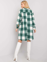 Zielono-biała sukienka koszulowa w kratę Sovvina