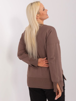 Hurt Brązowa dresowa bluza plus size z bawełny