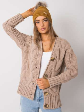 Musztardowa czapka zimowa RUE PARIS