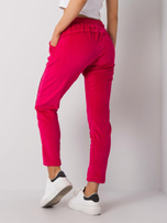 Fuksjowe spodnie welurowe Juanita RUE PARIS