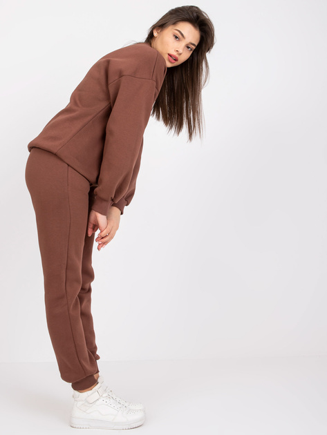Ciemnobrązowy komplet dresowy bawełniany Edvige