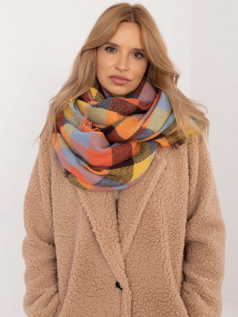 Hurt Pomarańczowo-czarny damski komin w kratę