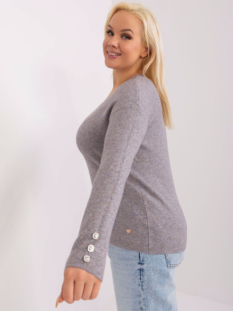 Hurt Ciemnoszary casualowy sweter plus size z wiskozą