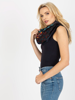 Hurtownia online Czarna chusta komin z printami 
