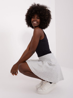 Hurt Jasnoszara mini spódnica dresowa z suwakiem