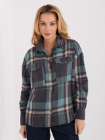 Jasnoszaro-niebieska damska koszula w kratę STITCH & SOUL 