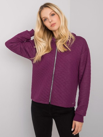 Fioletowa pikowana bluza basic Melanie 