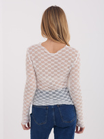 Biała przezroczysta bluzka z koronki 