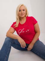 Hurt Czerwony damski t-shirt plus size z napisem