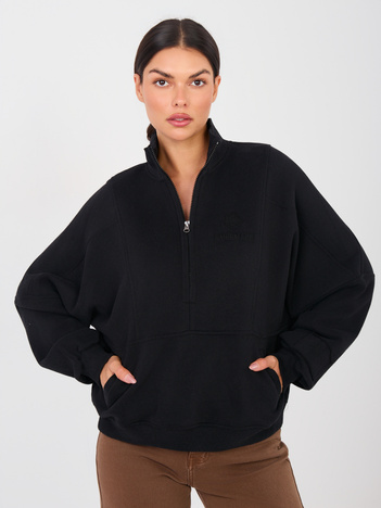 Czarna dresowa bluza ze stójką NATURAL SIDE 