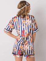 Biało-granatowa piżama we wzory