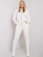 Biały welurowy komplet plus size Michell