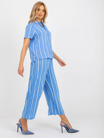 Hurt Niebieska rozpinana bluzka koszulowa w paski SUBLEVEL