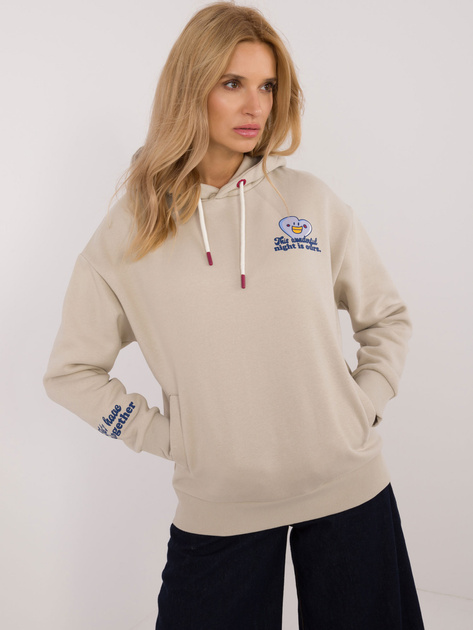 Hurt Beżowa bluza z nadrukiem na plecach SUBLEVEL