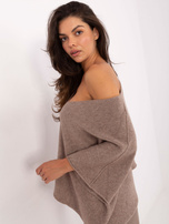 Fango sweter nietoperz z dekoltem V