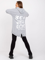 Szara melanżowa bluza damska z nadrukiem na plecach Sophie 