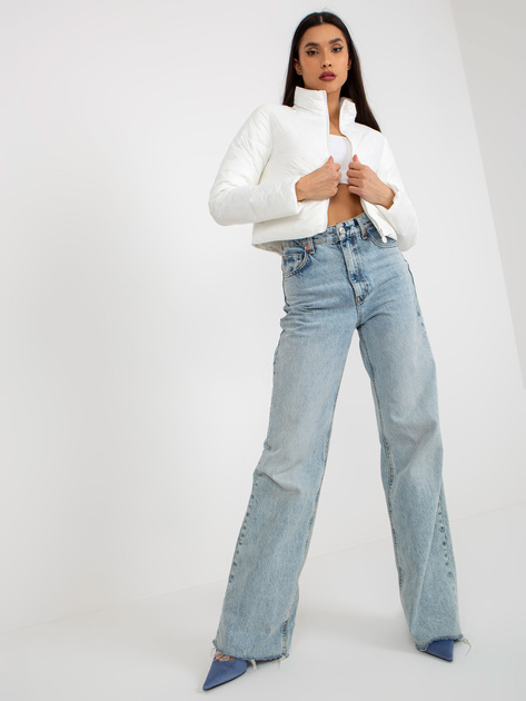 Hurt Ecru krótka przejściowa kurtka pikowana bez kaptura