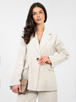 Jasnobeżowa  jednorzędowa marynarka z sztruksu RUE PARIS