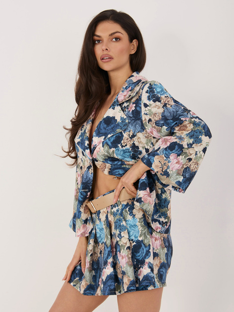 Ciemnoniebieskie spódnico-szorty z plisowaniem