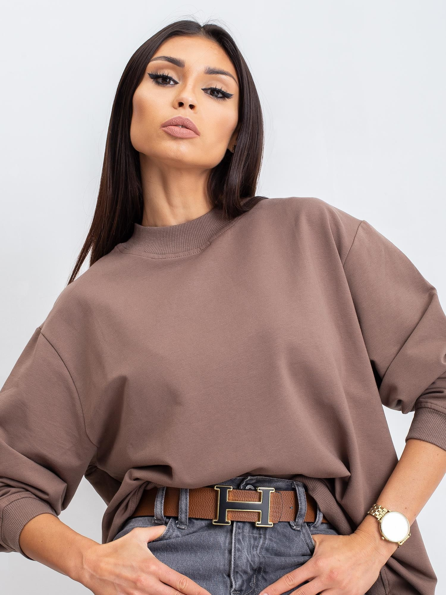 Kawowa bluza Twist