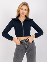 Granatowa krótka rozpinana bluza dresowa Ann RUE PARIS 