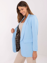 Jasnoniebieska marynarka z podszewką w panterkę