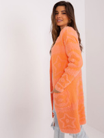 Hurt Pomarańczowy damski kardigan we wzory