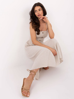 Beżowa muślinowa sukienka na ramiączkach