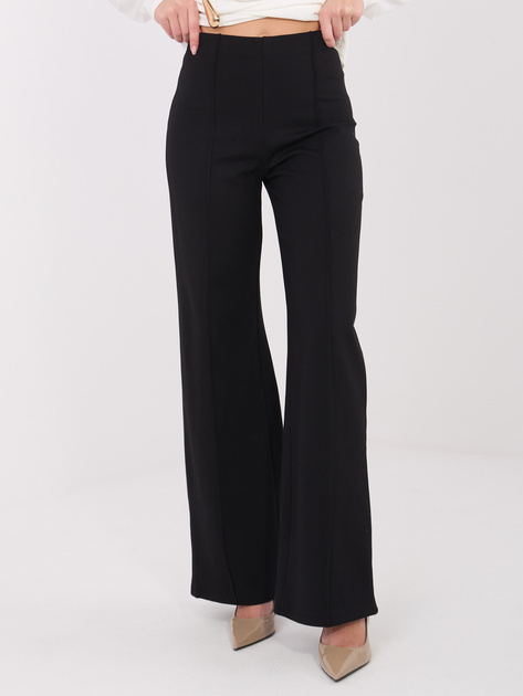 Czarne spodnie z szeroką nogawką RUE PARIS