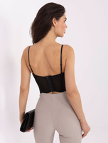 Czarny koronkowy top z siateczką