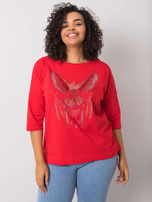 Czerwona bluzka z aplikacjami Cassia