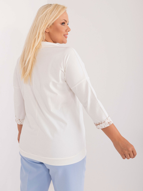 Hurt Ecru codzienna bluzka plus size z nadrukiem