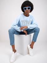 Jasnoniebieska dresowa bluza damska z napisem Poppy 