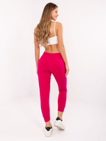 Hurt Fuksjowe dresowe spodnie basic z wysokim stanem 