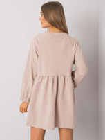 Jasnobeżowa sukienka z długim rękawem Bellevue