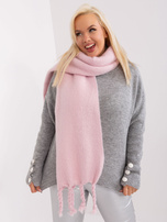 Hurtownia Jasnoróżowy gładki szal zimowy