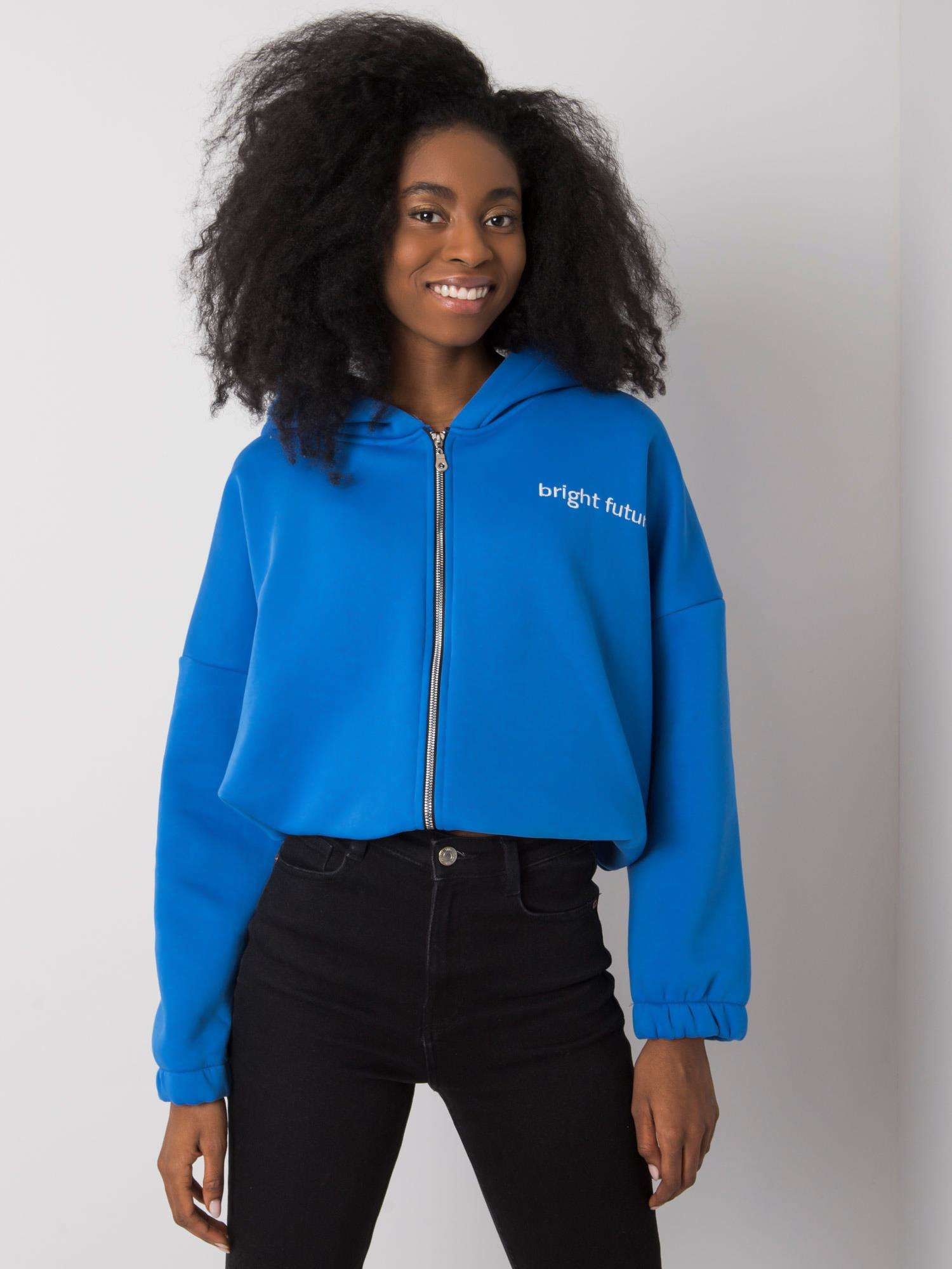 Dark blue sweatshirt with embroidery Michelle RUE PARIS.