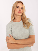 Pistacjowy sweter z okrągłym dekoltem